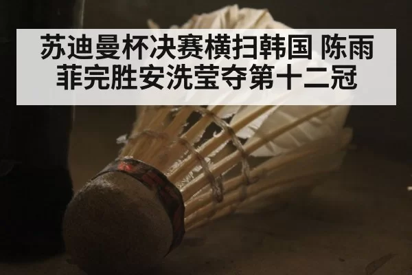 苏迪曼杯决赛横扫韩国 陈雨菲完胜安洗莹夺第十二冠